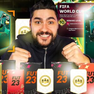 OPENING MY WORLD CUP LEVEL 1-10 REWARDS in FIFA 23 ULTIMATE TEAM! OMG, WHAT A GLITCH FROM EA SPORTS!